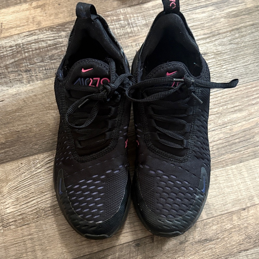 Nike Women's Black Running Sneakers with Pink Accents